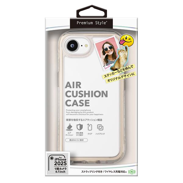 PG-25KAR02BE モカ iPhone 16e用 エアクッションケース 背面ケース