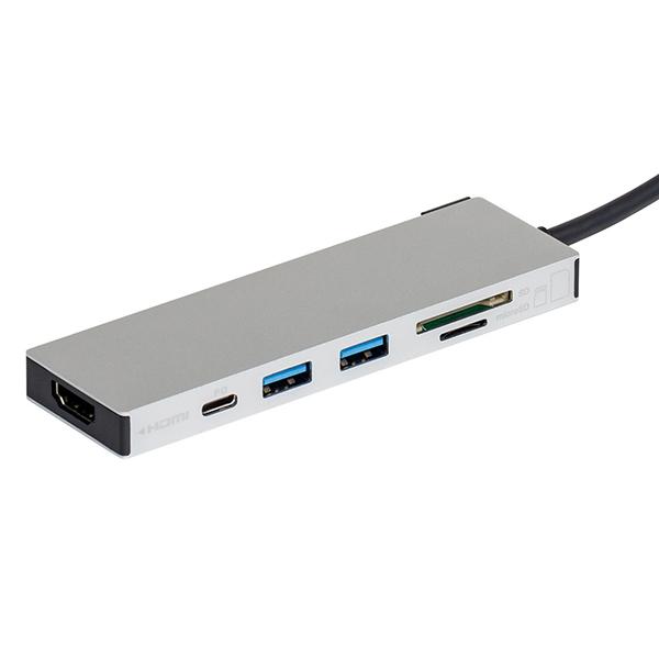 ナカバヤシ UD-C01SSL PD対応 USB Type-C アルミドッキングステーション 15cm シルバー 商品画像5：総合通販サイト 家電横丁 PLUS