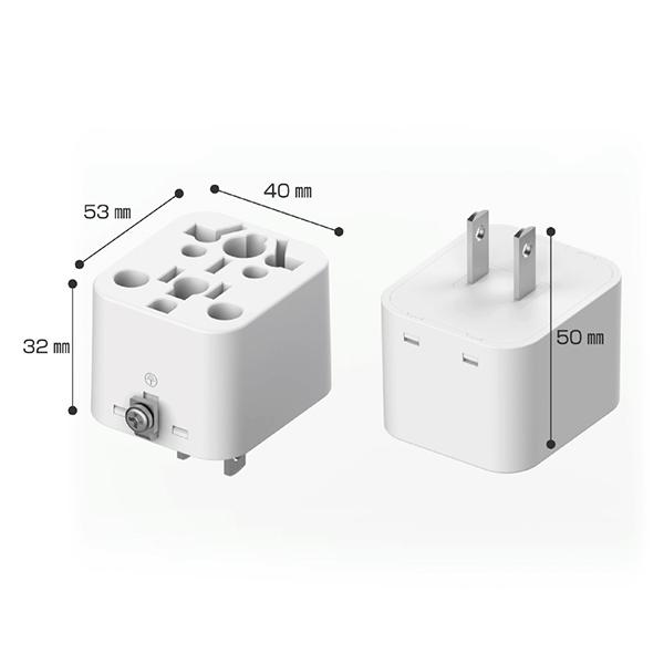 カシムラ WP-79J 国内用マルチ変換プラグ 12種類対応 ホワイト 商品画像3：総合通販サイト 家電横丁 PLUS