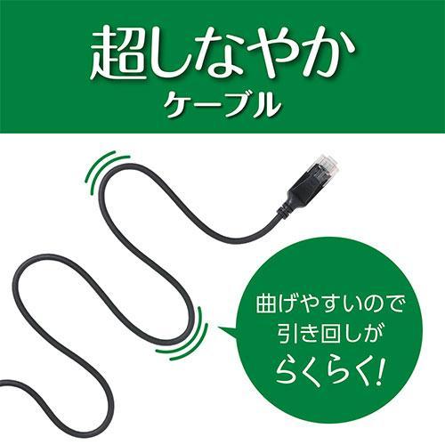 ミヨシ 極細LANケーブル 0.5m 黒 C6A-S5BK LANケーブル C6AS5BK 商品画像3：総合通販サイト 家電横丁 PLUS