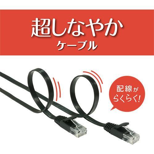 ミヨシ 極うすLANケーブル 15m ブラック C6A-F15BK LANケーブル C6AF15BK 商品画像3：総合通販サイト 家電横丁 PLUS