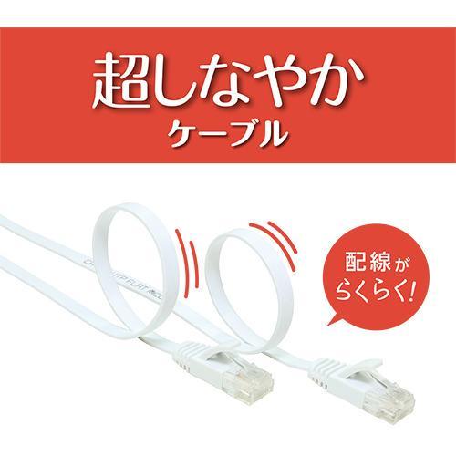 ミヨシ 極うすLANケーブル 10m ホワイト C6A-F10WH LANケーブル C6AF10WH 商品画像3：総合通販サイト 家電横丁 PLUS