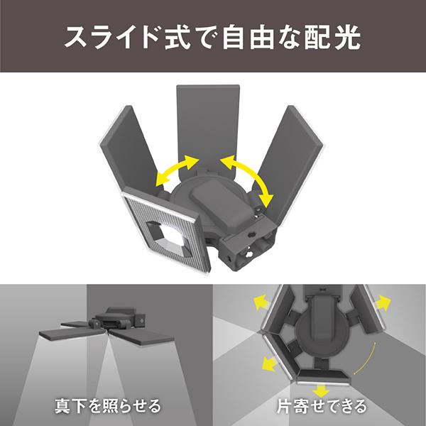 ムサシ LEDAC4000 12.5W×4灯スライド型LEDセンサーライト LEDAC4000 コンセント式 商品画像6：総合通販サイト 家電横丁 PLUS