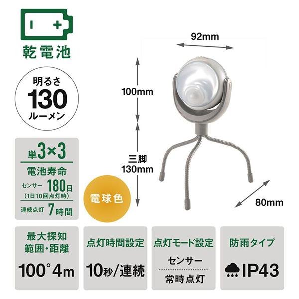 WEL003MB LEDセンサーライト RITEX 商品画像4：総合通販サイト 家電横丁 PLUS