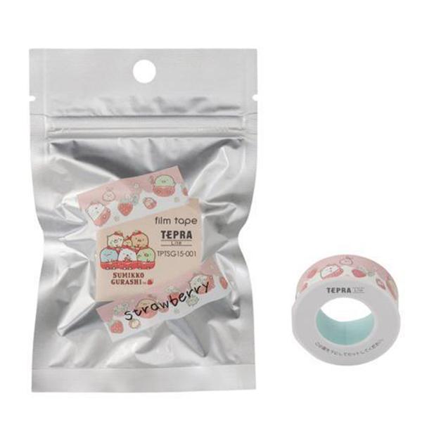 TPTSG15-001「テプラ」Lite フィルムテープ すみっコぐらし柄 ストロベリー 1･･･