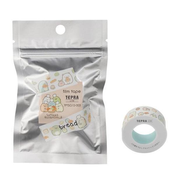 TPTSG15-003「テプラ」Lite フィルムテープ すみっコぐらし柄 ブレッド 15mm ･･･
