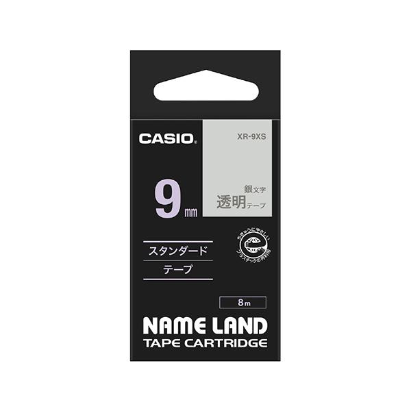 CASIO XR9XS 透明テープ ネームランド 透明 XR-9XS 銀文字 /9mm幅  商品画像2：総合通販サイト 家電横丁 PLUS