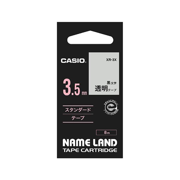 CASIO XR3X 透明テープ ネームランド 透明 XR-3X 黒文字 /3.5mm幅  商品画像2：総合通販サイト 家電横丁 PLUS