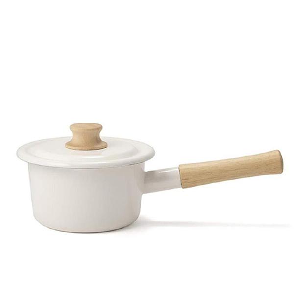 富士ホーロー CTN-14M.W ミルクパン コットンシリーズ(14cm) ホワイト