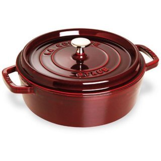 Staub シャロー ラウンド ココット 26cm グレナディンレッド 405101