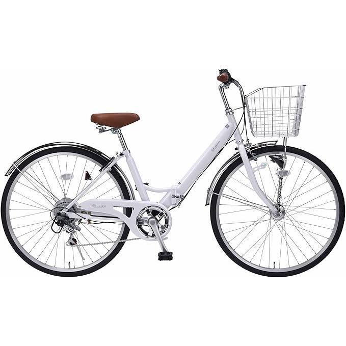 MYPALLAS MC550-W (ホワイト) 折畳シティサイクル 26インチ シマノ６段変速 ･･･