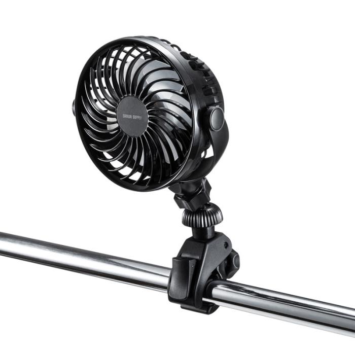 VEH-FAN1 小型クランプ扇風機 (充電式) 商品画像1：eONE