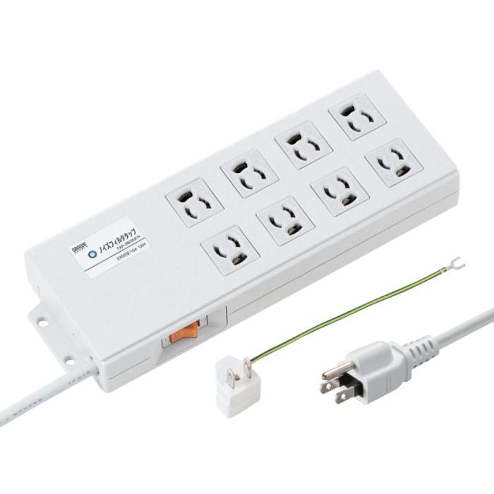 TAP-3803NFN ノイズフィルタタップ (3P・8個口・2m)