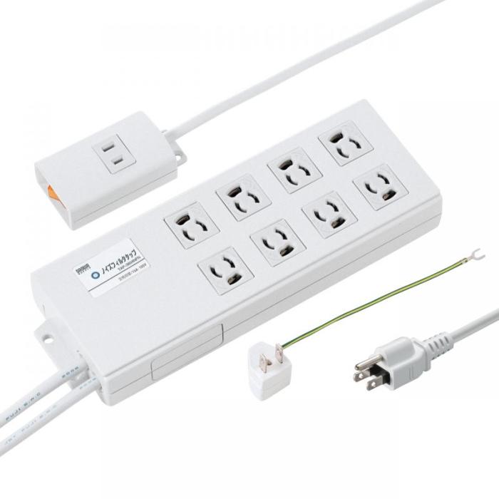 TAP-3804NFN ノイズフィルタタップ (3P・8個口・2m)