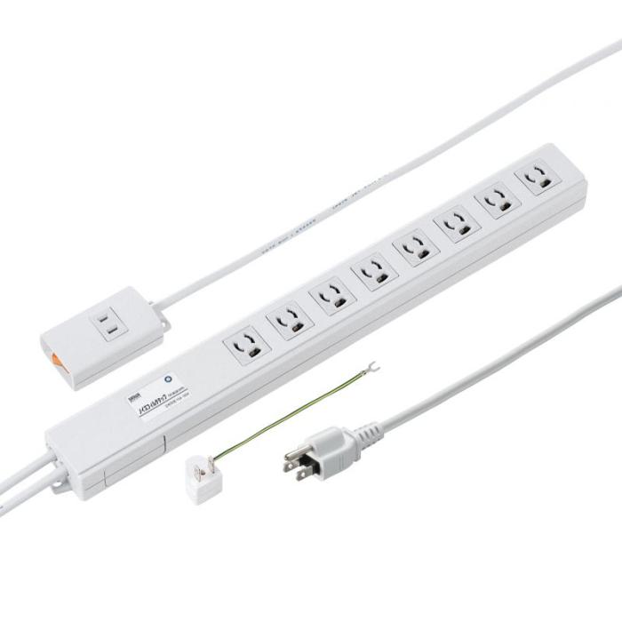 TAP-3812NFN ノイズフィルタタップ (3P・8個口・2m)