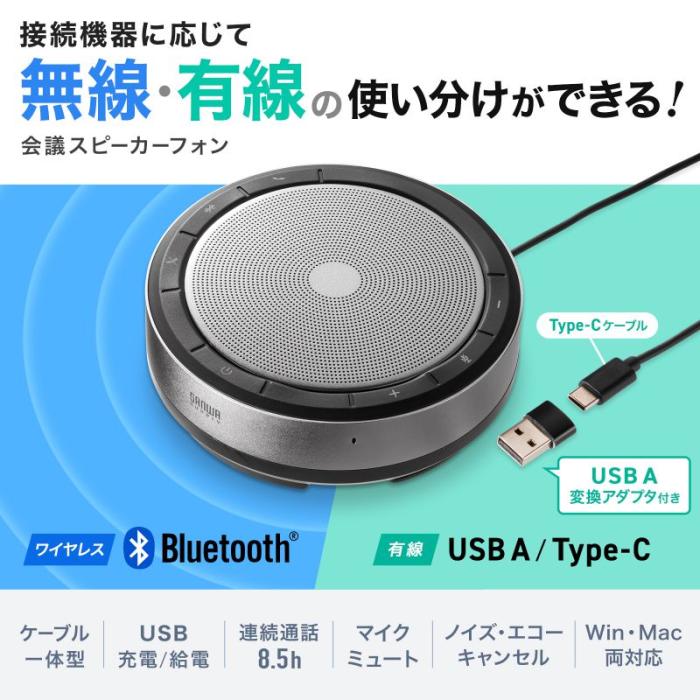 MM-BTMSP6 会議スピーカーフォン (Bluetooth/USB対応) 商品画像2：eONE