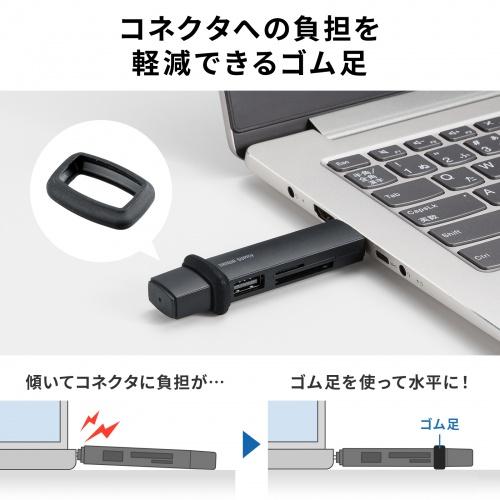 ADR-5TCMSD5BK USB Type-C ＆ USB-A両対応 直挿しSD/microSDカードリーダー (USBポート付き) 商品画像15：eONE