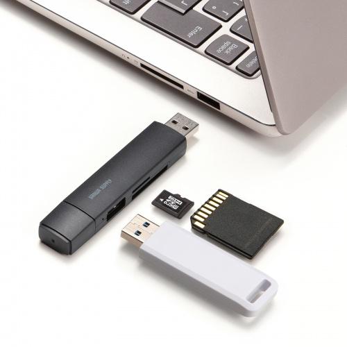 ADR-5TCMSD5BK USB Type-C ＆ USB-A両対応 直挿しSD/microSDカードリーダー (USBポート付き) 商品画像21：eONE