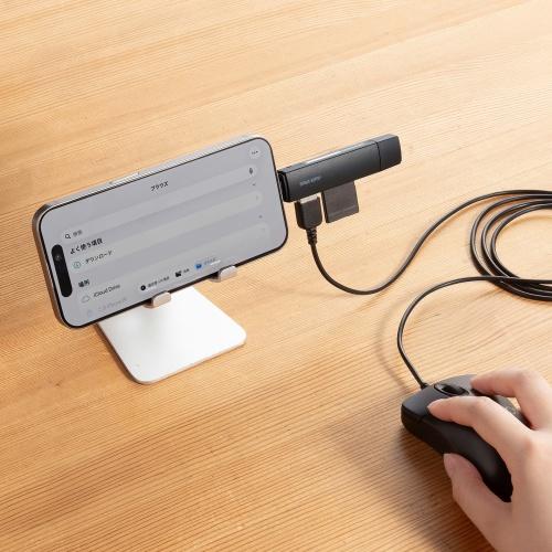 ADR-5TCMSD5BK USB Type-C ＆ USB-A両対応 直挿しSD/microSDカードリーダー (USBポート付き) 商品画像25：eONE