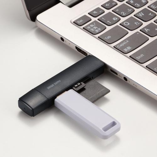 ADR-5TCMSD5BK USB Type-C ＆ USB-A両対応 直挿しSD/microSDカードリーダー (USBポート付き) 商品画像27：eONE