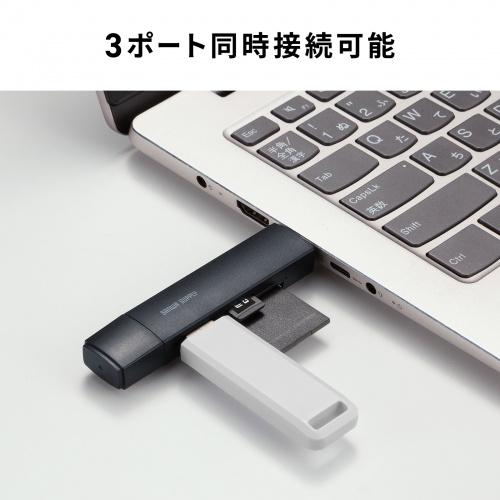 ADR-5TCMSD5BK USB Type-C ＆ USB-A両対応 直挿しSD/microSDカードリーダー (USBポート付き) 商品画像10：eONE
