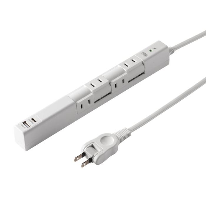TAP-B113UC-2W (ホワイト) 回転タップ (AC4個口＋Type-C＋USB-A・PD20W)
