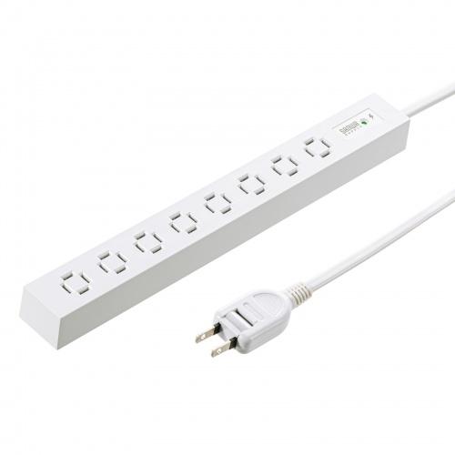 TAP-SPSLIM8MG-2W (ホワイト) スリムタップ (AC8個口・マグネット付き・雷ガード付き):eONE