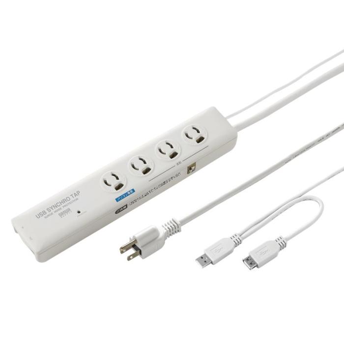 TAP-RE9SPUN 高性能雷連動タップ (3P抜け止め・4個口・2m)