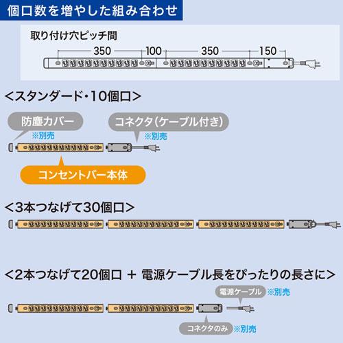 TAP-MR7535 サーバーラック用コンセントバー (20A・3P・10個口) 商品画像5：eONE