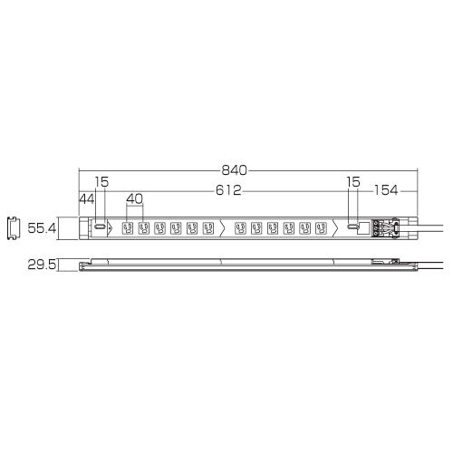 TAP-SV2012 19インチサーバーラック用コンセント (20A・3P・12個口・3m) 商品画像4：eONE