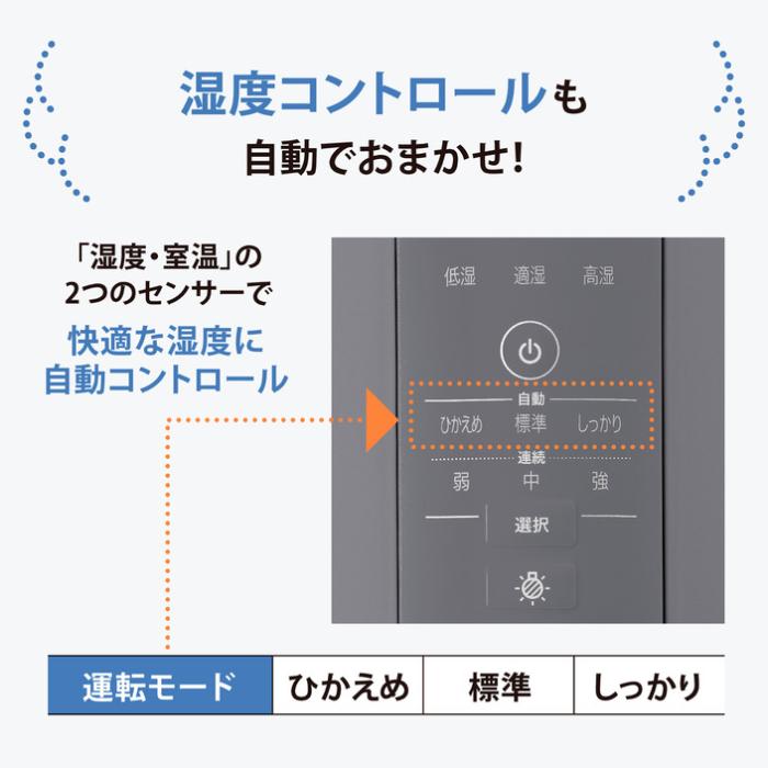 EE-DG35-HA (グレー) スチーム式加湿器 木造6畳/プレハブ10畳まで タンク3.0L 商品画像8：eONE