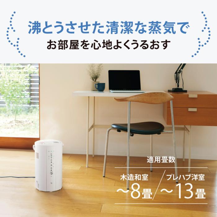 EE-DG50-WA (ホワイト) スチーム式加湿器 木造8畳/プレハブ13畳まで タンク4.0L 商品画像2：eONE