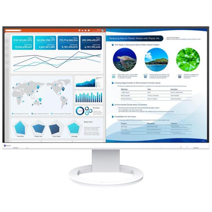 FlexScan EV2740S-WT (ホワイト) 27型 カラー液晶モニター 商品画像2：eONE