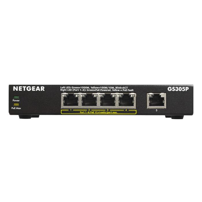 『GS305P-200JPS』 NETGEAR スイッチングハブ アンマネージ 5ポート PoE+ 63W 商品画像2：e-Sports Cafe ZERO