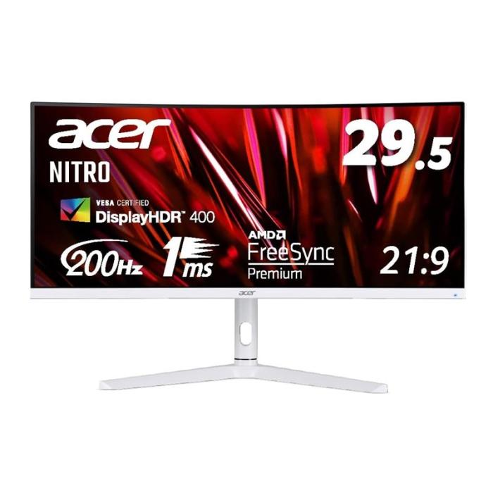 美品　Acer Nitro XZ306C 湾曲200Hzゲーミング モニター XZ306CXwmiiiphx』Acer ゲーミングモニター 29.5型 200Hz UWFHD 2560