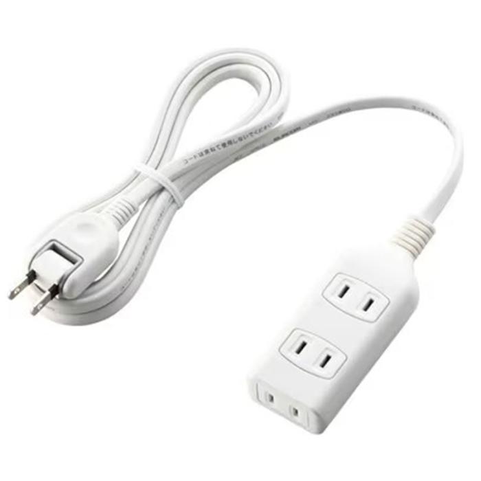 『T-S01-2330WH』ELECOM スイングプラグ電源タップ 2ピン式 3個口 3m