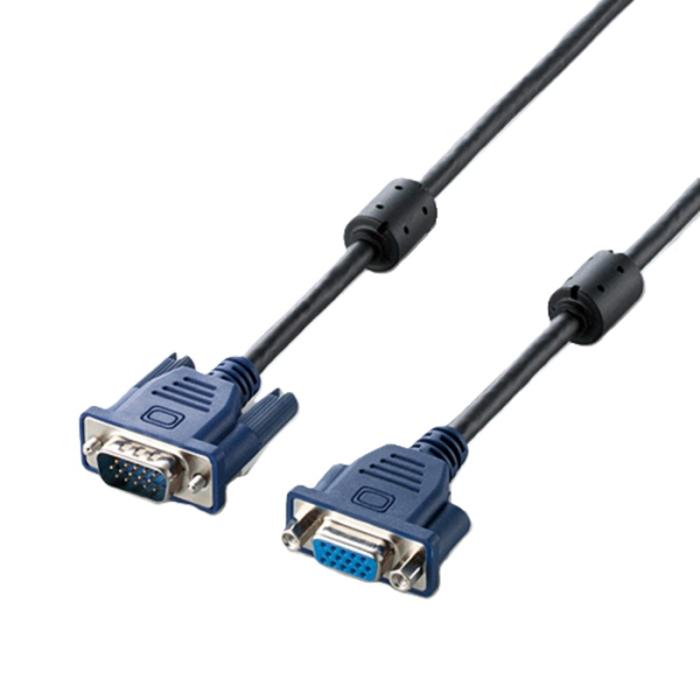 『CAC-E50BK』ELECOM ディスプレイ延長ケーブル VGA D-Sub 15ピン 5m ブラッ･･･