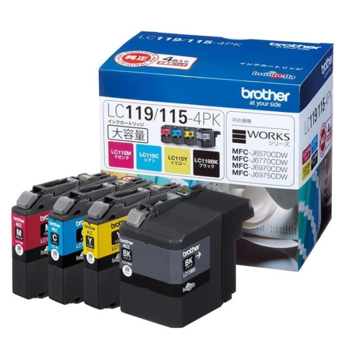 『LC119/115-4PK』 ブラザー brother 純正インクカートリッジ お徳用4色パッ･･･