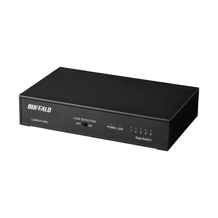『LSW6-GT-5NS/BK』BUFFALO スイッチングハブ 5ポート Giga対応 ブラック