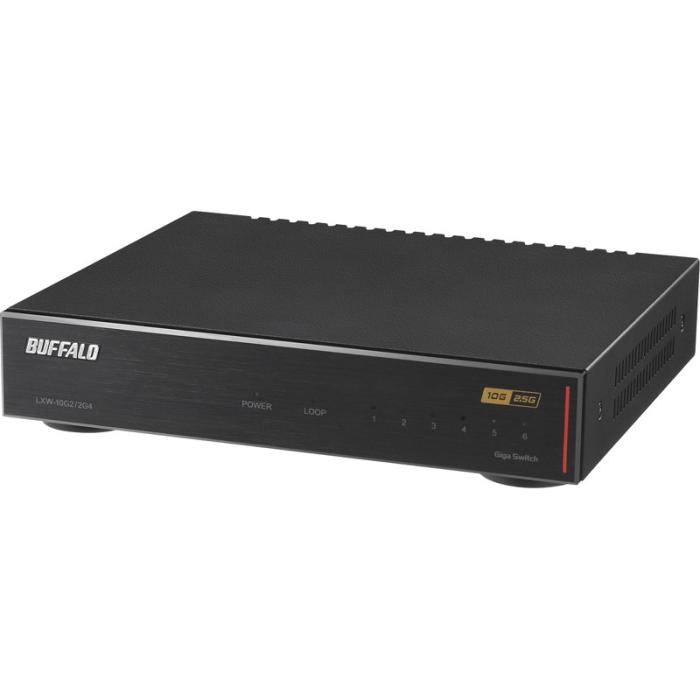 『LXW-10G2/2G4』BUFFALO スイッチングハブ 6ポート（10GbE 2ポート 2.5GbE 4･･･