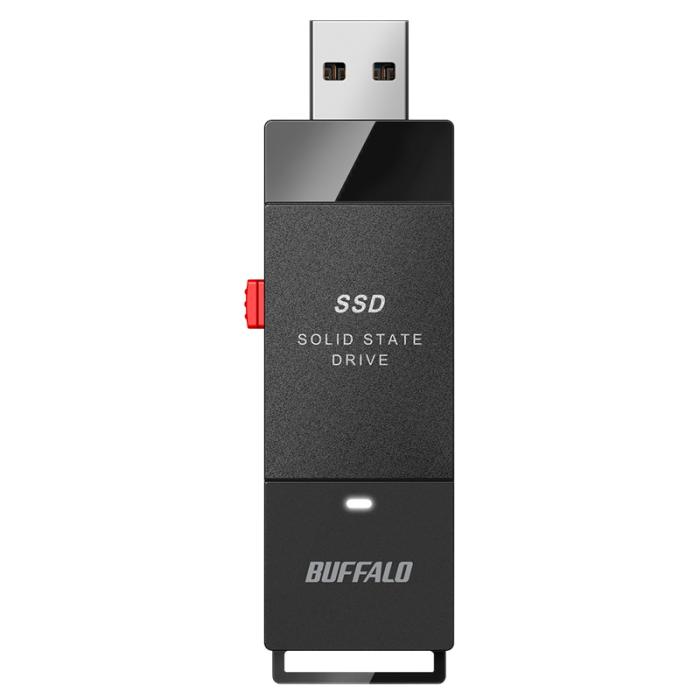『SSD-PUT500U3BC/D』BUFFALO 外付けポータブルSSD 500GB USB3.2 Gen1 Type-A スティック型 TV録画対応 ブラック 商品画像2：e-Sports Cafe ZERO