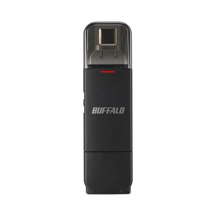 『SSD-SD1.0U3BA/N』BUFFALO 外付けポータブルSSD 1TB USB 3.2 Gen2 Type-C Type-A 両対応 スティック型 ブラック 商品画像2：e-Sports Cafe ZERO