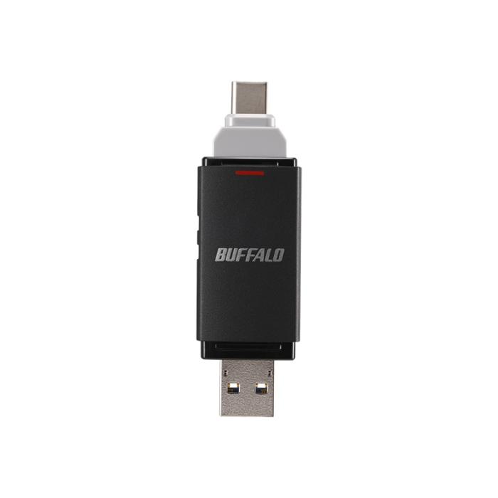 『SSD-SD1.0U3BA/N』BUFFALO 外付けポータブルSSD 1TB USB 3.2 Gen2 Type-C Type-A 両対応 スティック型 ブラック 商品画像3：e-Sports Cafe ZERO