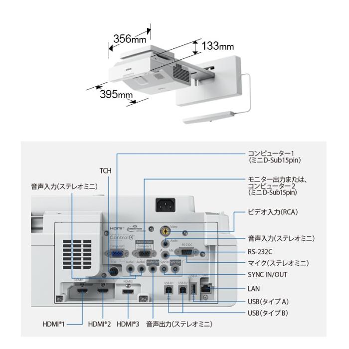 『EB-725Wi』EPSON エプソン プロジェクター 超短焦点壁掛け対応モデル インタラクティブ 電子黒板 機能搭載 ビジネス用 商品画像2：e-Sports Cafe ZERO