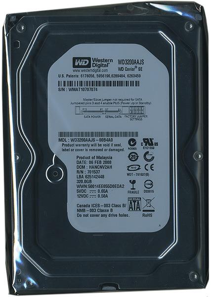 Western Digital製HDD　WD3200AAJS　320GB SATA300 7200