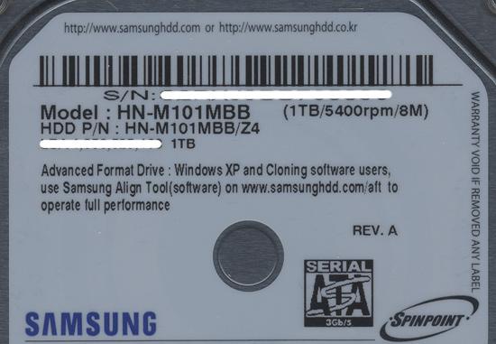 Samsung製 ノート用HDD 2.5inch　HN-M101MBB　1TB 9.5mm 商品画像2：オンラインショップ　エクセラー