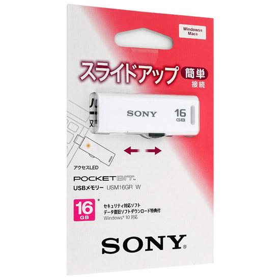 SONY　USBメモリ ポケットビット　16GB　USM16GR W 商品画像1：オンラインショップ　エクセラー