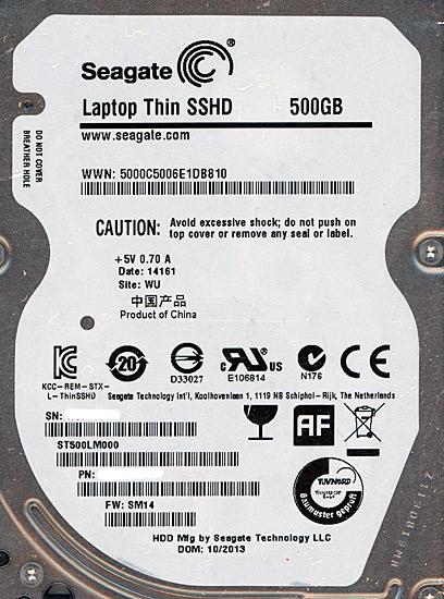 SEAGATE ノート用HDD 2.5inch　ST500LM000 500GB 7mm 商品画像3：オンラインショップ　エクセラー