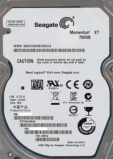 SEAGATE ノート用HDD 2.5inch　ST750LX003 750GB 商品画像2：オンラインショップ　エクセラー