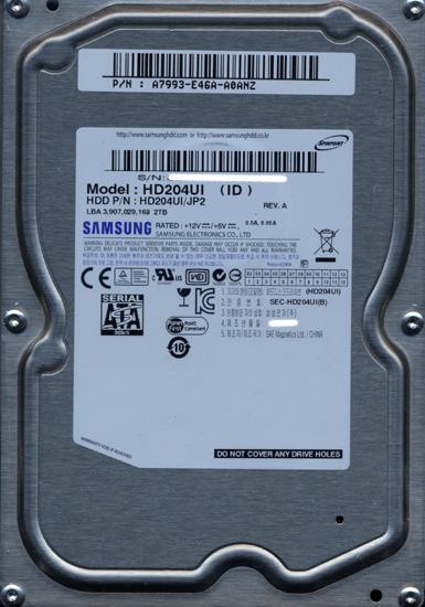 Samsung製HDD　HD204UI　2TB SATA300 5400 商品画像2：オンラインショップ　エクセラー